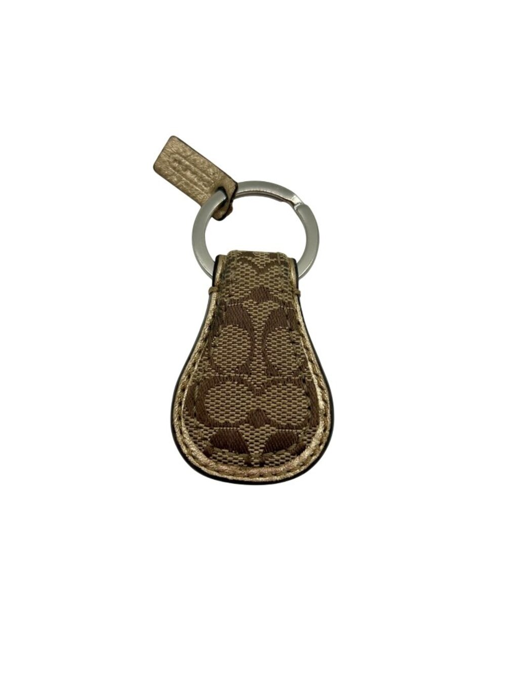 Coach Tan Canvas Print Keychain